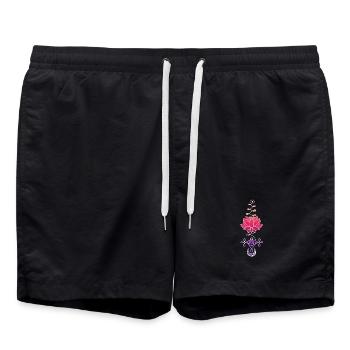 Ethereal Lotus Flower Symbol - Swim Trunks - black - Front - AI Model Male 185 light (185cm)
