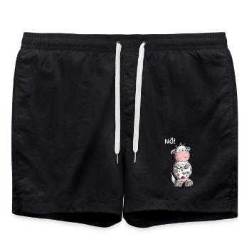 Nö Kuh I Statement Einfach Nö Design I Nein - Badeshorts - Schwarz - Vorne - AI Model Male 185 light (185cm)