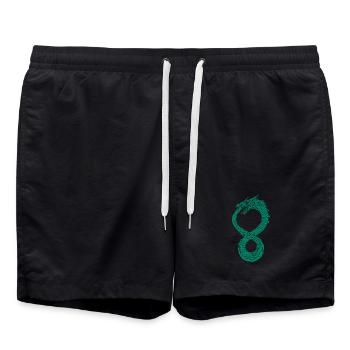 Dragon infini vert - Short de bain - noir - Devant - AI Model Male 185 light (185cm)