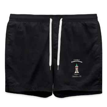 Leuchtturm Kaiserschleuse Bremerhaven Zeichnung - Badeshorts - Schwarz - Vorne - AI Model Male 185 light (185cm)