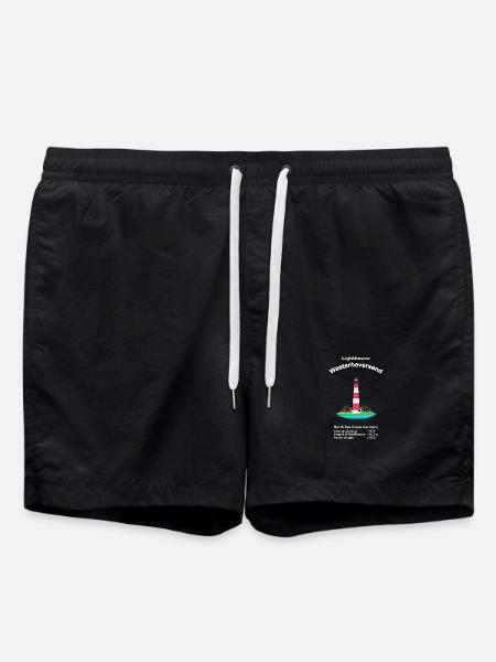 Leuchtturm Westerheversand, Nordsee, Deutschland - Badeshorts - Schwarz