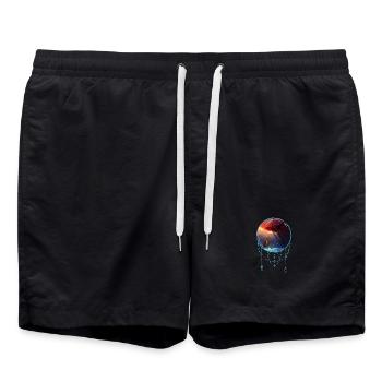 Tolle Qualle mit kleiner Meerjungfrau - Badeshorts - Schwarz - Vorne - AI Model Male 185 light (185cm)