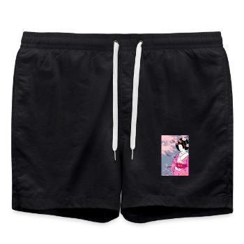 Geisha 3 - Badeshorts - Schwarz - Vorne - AI Model Male 185 light (185cm)