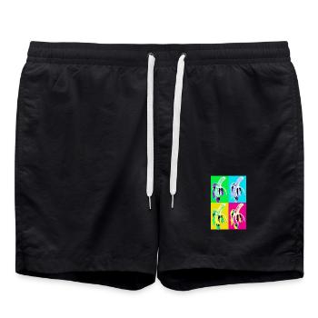 Banana Pop Art Vierfarben - Badeshorts - Schwarz - Vorne - AI Model Male 185 light (185cm)