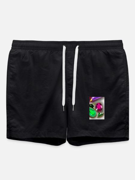 Bunte Edelsteine - Badeshorts - Schwarz