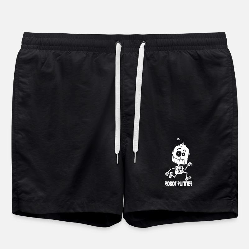 Robot coureur blanc - Short de bain - noir