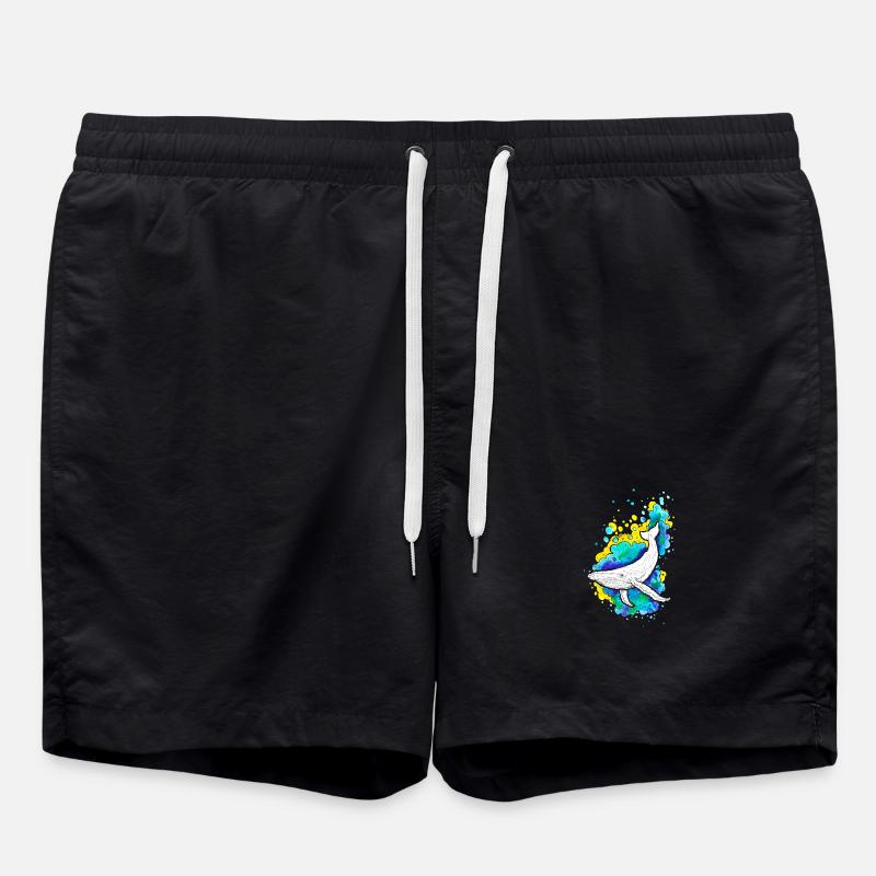 Humpback whale - Swim Trunks - black