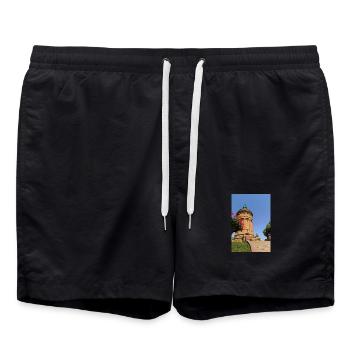 WASSERTURM MANNHEIM - Badeshorts - Schwarz - Vorne - AI Model Male 185 light (185cm)