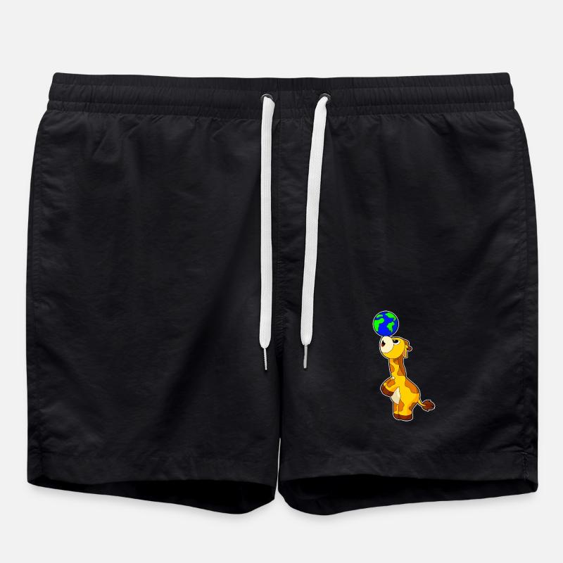 Giraffe Erde - Badeshorts - Schwarz
