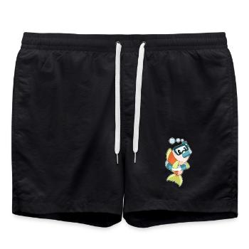 Fisch Taucher Schnorchel Tauchen - Badeshorts - Schwarz - Vorne - AI Model Male 185 light (185cm)
