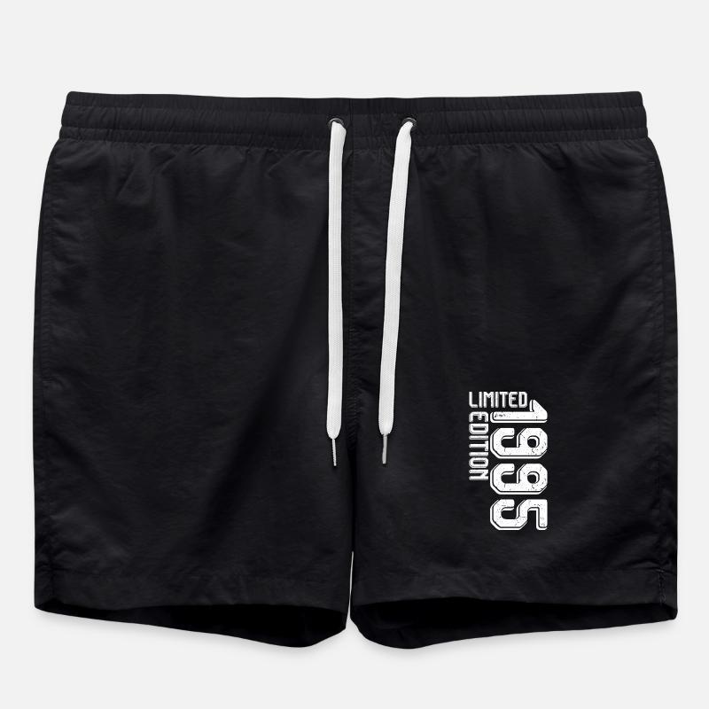 Limited Edition Bold Block Typography - Swim Trunks - black