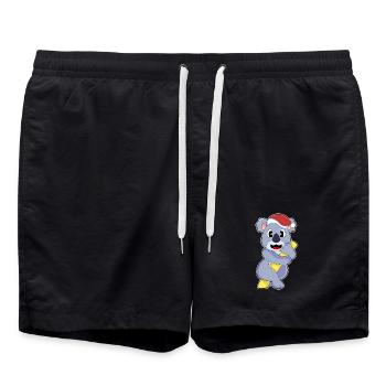 Chapeau de Père Noël Koala - Short de bain - noir - Devant - AI Model Male 185 light (185cm)