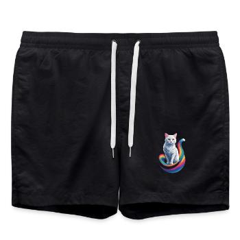 Chat mignon - Short de bain - noir - Devant - AI Model Male 185 light (185cm)