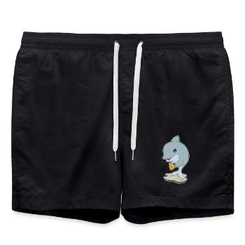 Dolphin Pizza - Swim Trunks - black - Front - AI Model Male 185 light (185cm)