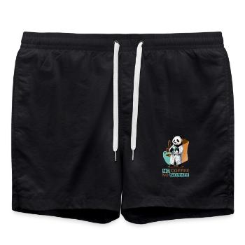 Panda avec peignoir - Short de bain - noir - Devant - AI Model Male 185 light (185cm)