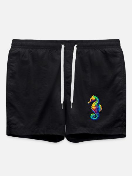 Seepferdchen - Badeshorts - Schwarz