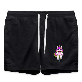Unicorn Bike - Swim Trunks - black - Front - AI Model Male 185 light (185cm)