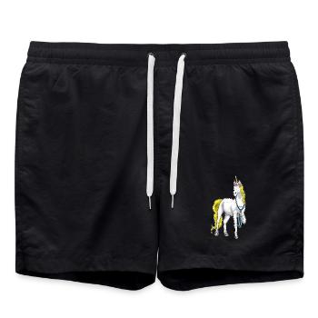 Einhorn Krankenschwester Stethoskop - Badeshorts - Schwarz - Vorne - AI Model Male 185 light (185cm)