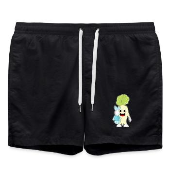 Radieschen Angler Fisch Angeln - Badeshorts - Schwarz - Vorne - AI Model Male 185 light (185cm)
