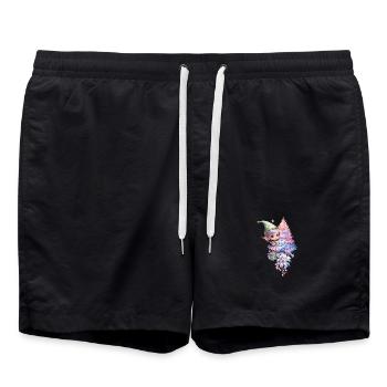 Mignon lutin de Noël aux délicates couleurs violettes - Short de bain - noir - Devant - AI Model Male 185 light (185cm)