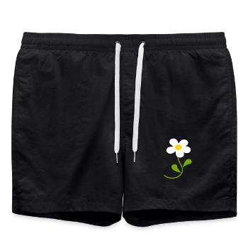 Retro Gänseblümchen Blume Weihnachts Geschenk - Badeshorts - Schwarz - Vorne - AI Model Male 185 light (185cm)