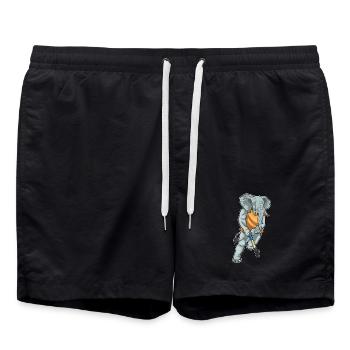 Éléphant de hockey sur gazon avec un bâton de hockey sur gazon - Short de bain - noir - Devant - AI Model Male 185 light (185cm)