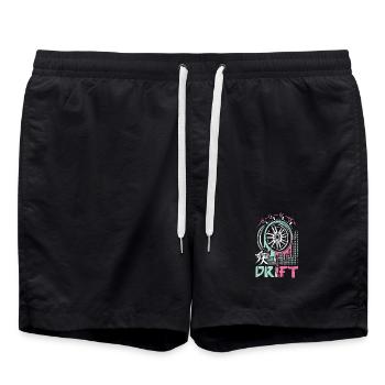 JDM Drift Felge – Japanische Auto Tuning Kunst - Badeshorts - Schwarz - Vorne - AI Model Male 185 light (185cm)