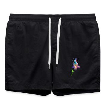 Floraison d’Étoile Arc-en-ciel - Short de bain - noir - Devant - AI Model Male 185 light (185cm)