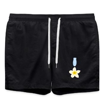 Cicada and Flower - Southern Summer Design - Swim Trunks - black - Front - AI Model Male 185 light (185cm)
