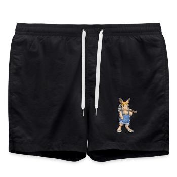 Mineur de lapin Pioche Exploitation minière - Short de bain - noir - Devant - AI Model Male 185 light (185cm)