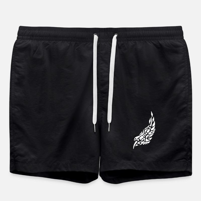 Plume blanche de l'oiseau - Short de bain - noir