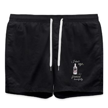 Je fermente magnifiquement – Wine Humor Tee - Short de bain - noir - Devant - AI Model Male 185 light (185cm)