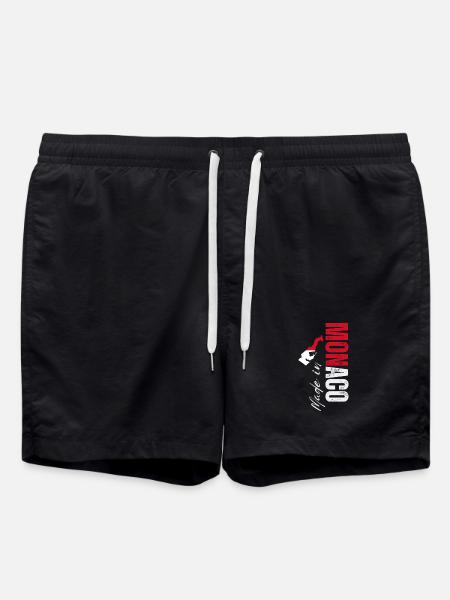 Fabriqué à Monaco, design vertical - Short de bain - noir
