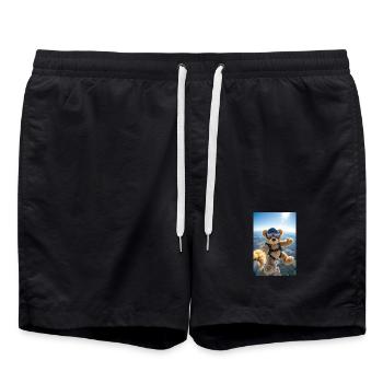 ours en parachute aventure - Short de bain - noir - Devant - AI Model Male 185 light (185cm)