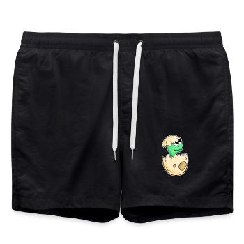 Bébé dinosaure dans l’œuf - Short de bain - noir - Devant - AI Model Male 185 light (185cm)