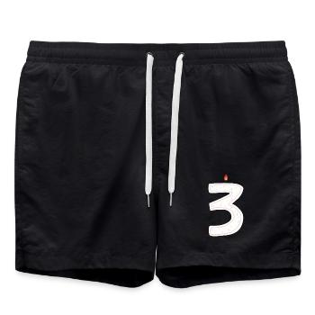Festive Birthday Candle Number 3 Design - Swim Trunks - black - Front - AI Model Male 185 light (185cm)