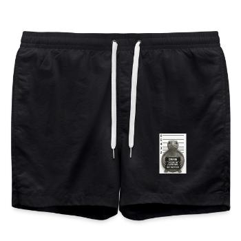 Schildkröte – Zu schnell fürs Revier - Badeshorts - Schwarz - Vorne - AI Model Male 185 light (185cm)
