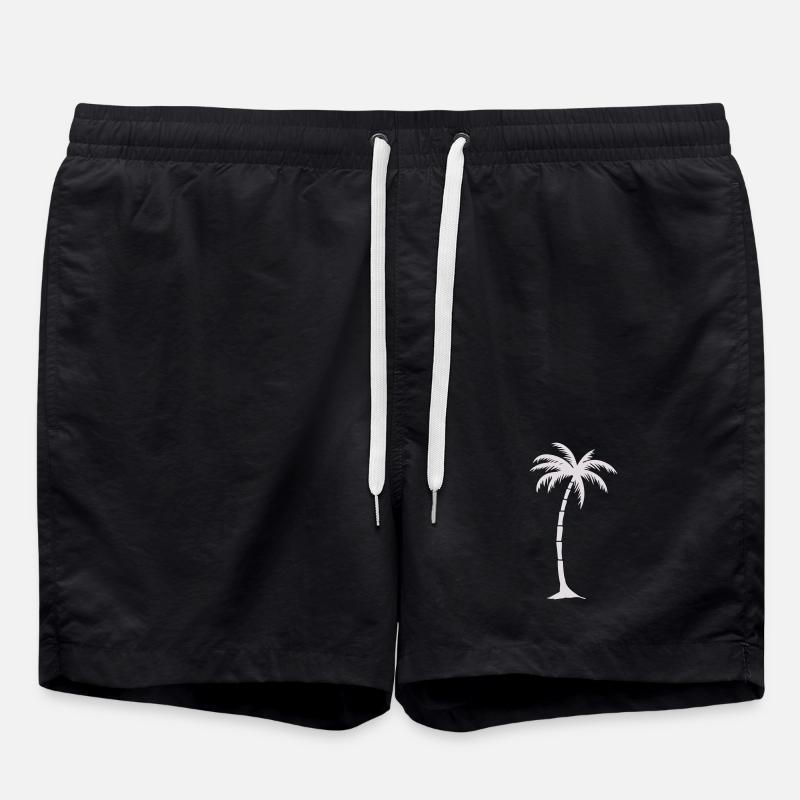 Tropischer Palmenbaum Silhouette - Badeshorts - Schwarz