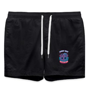 Cherry Drop – Goûtez au design néon de la basse - Short de bain - noir - Devant - AI Model Male 185 light (185cm)