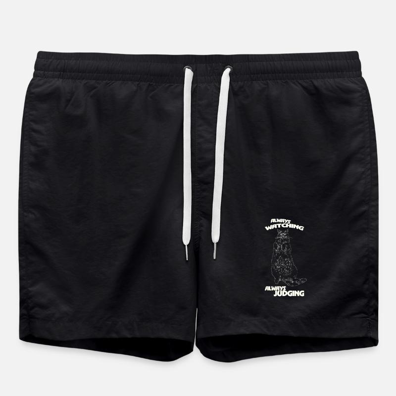 ALWAYS WATCHING, ALWAYS JUDGING - Swim Trunks - black