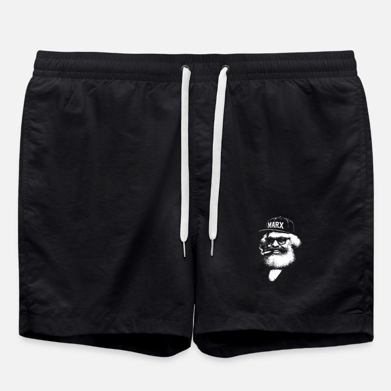Karl Marx Pop Icon  - Swim Trunks - black