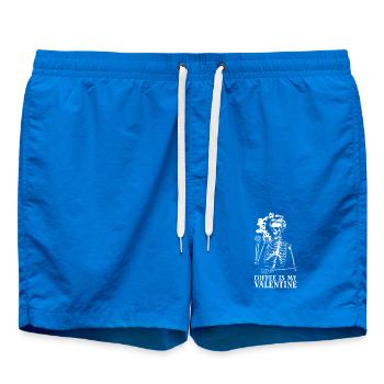 Coffee Is My Valentine's Day – Skeleton Coffee for F - Swim Trunks - cobalt blue - Front