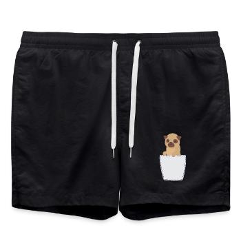 Chest pocket in breast pocket - Swim Trunks - black - Front - AI Model Male 185 light (185cm)