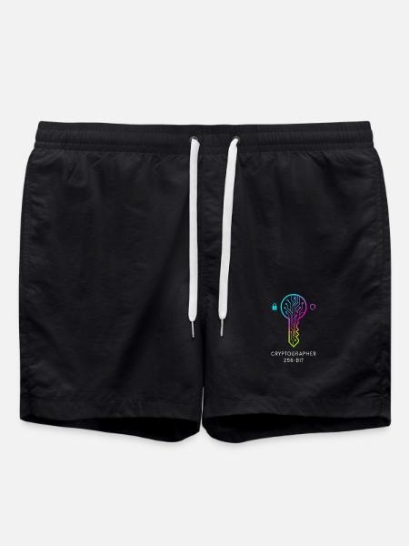 Expert in Cryptography and 256-bit Security - Swim Trunks - black