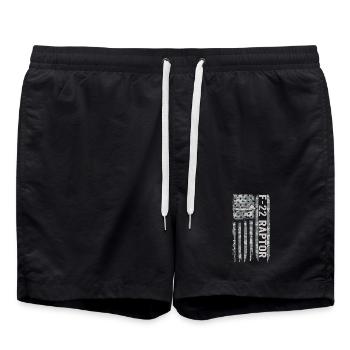 F-22 Raptor Pavillon militaire américain F22 - Short de bain - noir - Devant - AI Model Male 185 light (185cm)