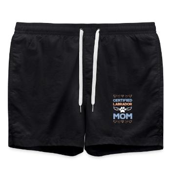 Zertifizierte Labrador Mama - Badeshorts - Schwarz - Vorne - AI Model Male 185 light (185cm)