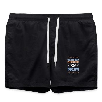 Pinscher Mom Certified - Badeshorts - Schwarz - Vorne - AI Model Male 185 light (185cm)