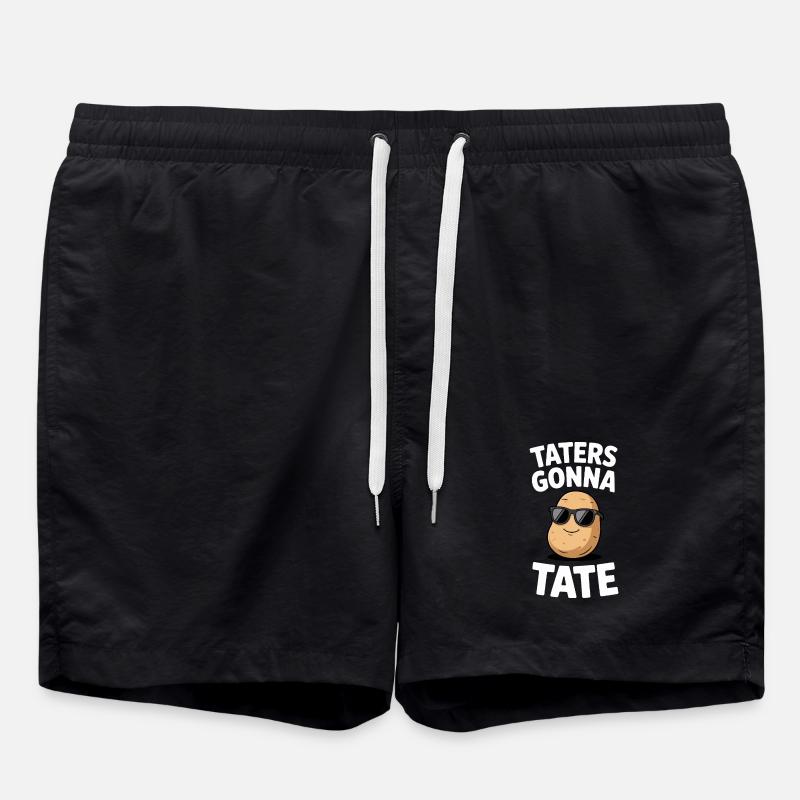 Taters Gonna Tate - Swim Trunks - black