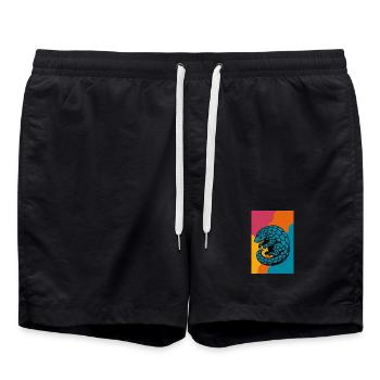 Pangolin Pop Art - Badeshorts - Schwarz - Vorne - AI Model Male 185 light (185cm)