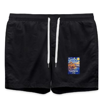 Gênes, Italie. - Short de bain - noir - Devant - AI Model Male 185 light (185cm)